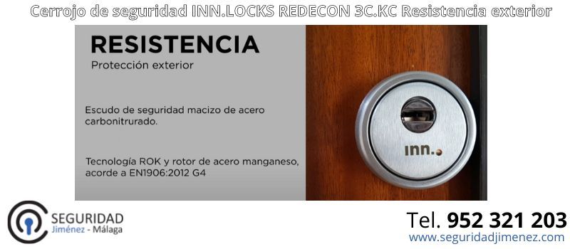 Cerrojo de seguridad INN.LOCKS REDECON 3C.KC resistencia exterior